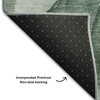 10' X 14' Green Gray And Ivory Abstract Washable Area Rug With UV Protection
