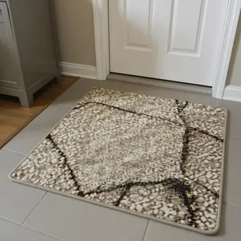3' X 5' Orange Gray And Ivory Abstract Washable Area Rug With UV Protection