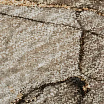 9' X 12' Orange Gray And Ivory Abstract Washable Area Rug With UV Protection