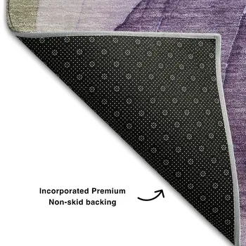 9' X 12' Purple And Gray Abstract Washable Area Rug With UV Protection