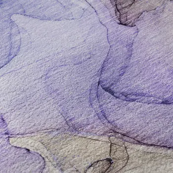 9' X 12' Purple And Gray Abstract Washable Area Rug With UV Protection