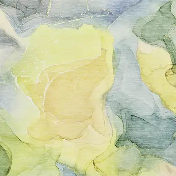 9' X 12' Yellow Blue And Beige Abstract Washable Area Rug With UV Protection