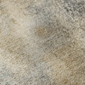 5' X 8' Brown And Ivory Abstract Washable Area Rug With UV Protection