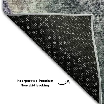 8' X 10' Ivory And Purple Abstract Washable Area Rug With UV Protection