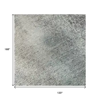 10' X 14' Ivory And Purple Abstract Washable Area Rug With UV Protection