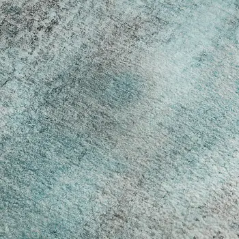 3' X 5' Teal And Ivory Abstract Washable Area Rug With UV Protection