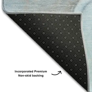8' X 10' Blue Gray And Ivory Abstract Washable Area Rug With UV Protection