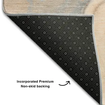 3' X 5' Orange Gray And Ivory Abstract Washable Area Rug With UV Protection