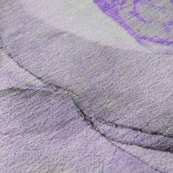 10' X 14' Purple Gray And Ivory Abstract Washable Area Rug With UV Protection