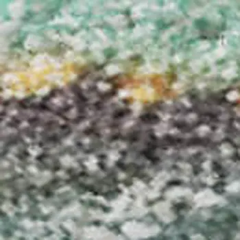 5' X 8' Teal Gold And Ivory Abstract Washable Area Rug With UV Protection
