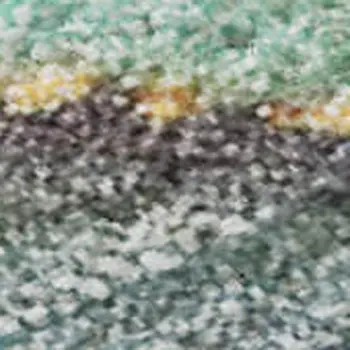 5' X 8' Teal Gold And Ivory Abstract Washable Area Rug With UV Protection