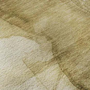 8' X 10' Beige And Ivory Abstract Washable Area Rug With UV Protection