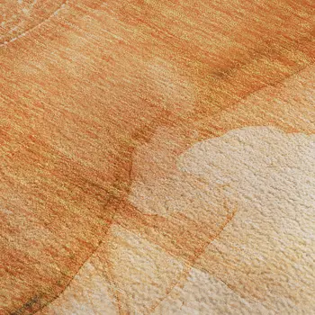 5' X 8' Orange And Ivory Abstract Washable Area Rug With UV Protection