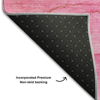 3' X 5' Pink And Ivory Abstract Washable Area Rug With UV Protection