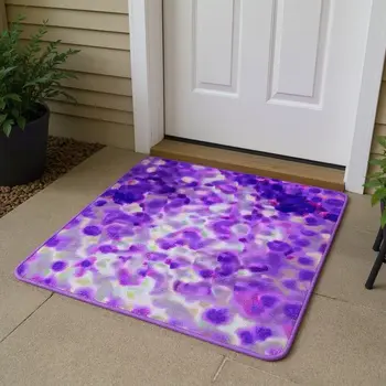 3' X 5' Purple And Ivory Abstract Washable Area Rug With UV Protection