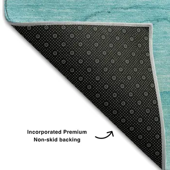 10' X 14' Teal And Ivory Abstract Washable Area Rug With UV Protection