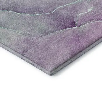 5' X 8' Fern Green And Ivory Abstract Washable Area Rug With UV Protection