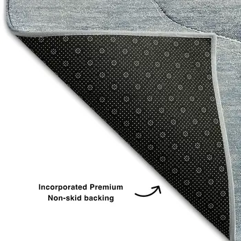 10' X 14' Blue And Ivory Abstract Washable Area Rug With UV Protection