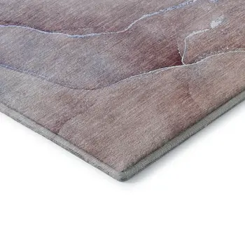 9' X 12' Navy Blue And Ivory Abstract Washable Area Rug With UV Protection