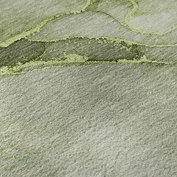 8' X 10' Olive Green And Ivory Abstract Washable Area Rug With UV Protection