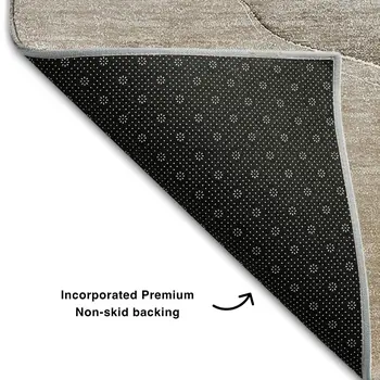 8' X 10' Taupe And Ivory Abstract Washable Area Rug With UV Protection