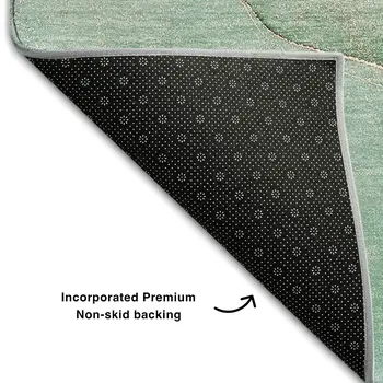 9' X 12' Teal And Ivory Abstract Washable Area Rug With UV Protection