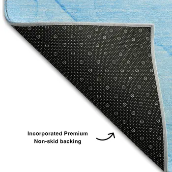 3' X 5' Blue And Ivory Abstract Washable Area Rug With UV Protection