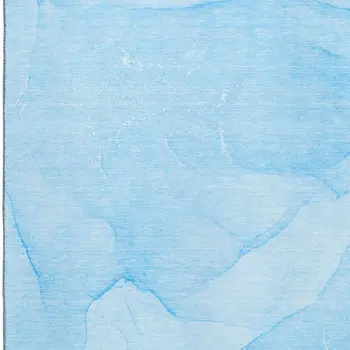 8' X 10' Blue And Ivory Abstract Washable Area Rug With UV Protection