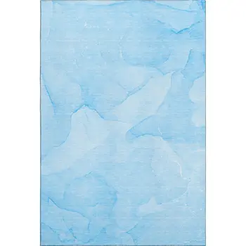 10' X 14' Blue And Ivory Abstract Washable Area Rug With UV Protection