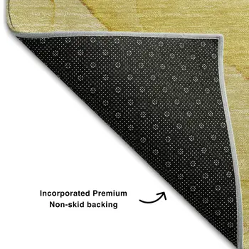 5' X 8' Gold And Ivory Abstract Washable Area Rug With UV Protection