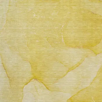 9' X 12' Gold And Ivory Abstract Washable Area Rug With UV Protection