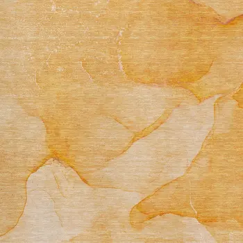8' X 10' Orange And Ivory Abstract Washable Area Rug With UV Protection