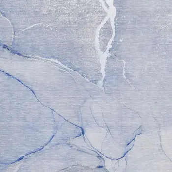 8' X 10' Blue And Ivory Abstract Washable Area Rug With UV Protection