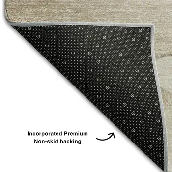 5' X 8' Beige And Ivory Abstract Washable Area Rug With UV Protection