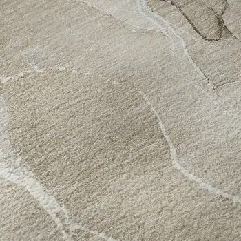 5' X 8' Beige And Ivory Abstract Washable Area Rug With UV Protection