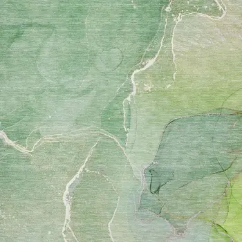 8' X 10' Green And Ivory Abstract Washable Area Rug With UV Protection