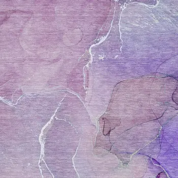 8' X 10' Purple And Ivory Abstract Washable Area Rug With UV Protection