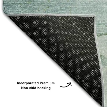 8' Teal And Ivory Abstract Washable Round Rug With UV Protection