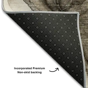 3' X 5' Brown And Ivory Abstract Washable Area Rug With UV Protection