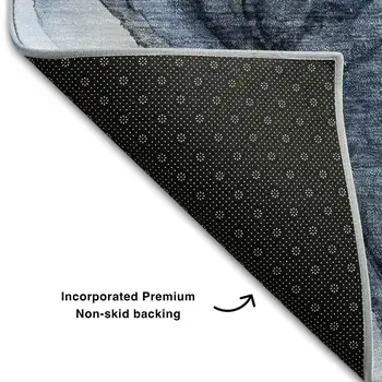 10' X 14' Navy Blue And Ivory Abstract Washable Area Rug With UV Protection