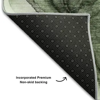 8' X 10' Olive Green And Ivory Abstract Washable Area Rug With UV Protection