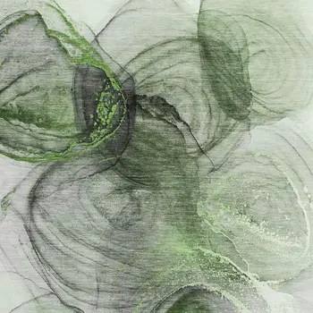 10' X 14' Olive Green And Ivory Abstract Washable Area Rug With UV Protection