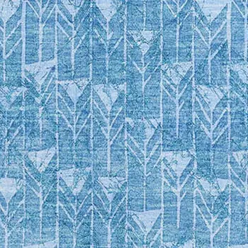3' X 5' Blue And Ivory Geometric Washable Area Rug With UV Protection