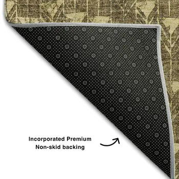 10' X 14' Brown And Ivory Geometric Washable Area Rug With UV Protection