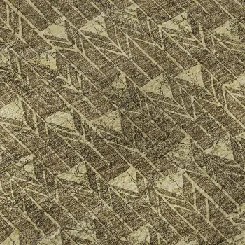 10' X 14' Brown And Ivory Geometric Washable Area Rug With UV Protection