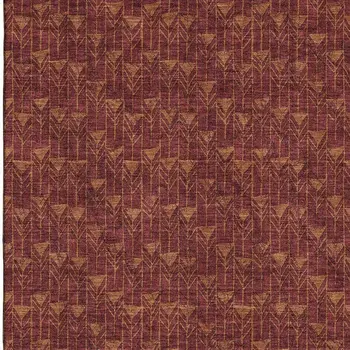 3' X 5' Burgundy And Brown Geometric Washable Area Rug With UV Protection