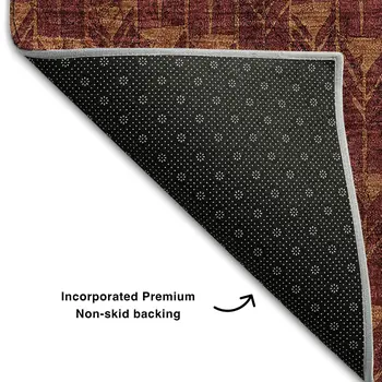 10' X 14' Burgundy And Brown Geometric Washable Area Rug With UV Protection
