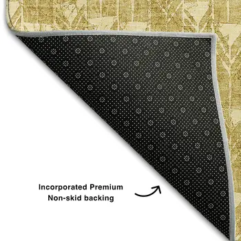 9' X 12' Gold And Ivory Geometric Washable Area Rug With UV Protection