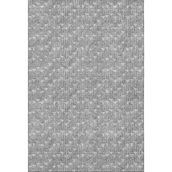 3' X 5' Gray And Ivory Geometric Washable Area Rug With UV Protection