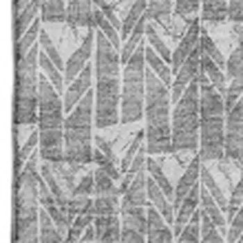 5' X 8' Gray And Ivory Geometric Washable Area Rug With UV Protection